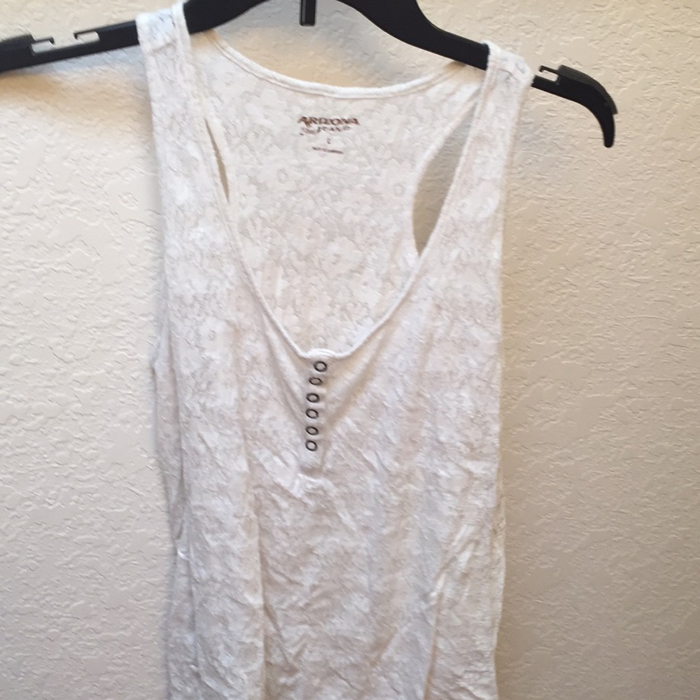 White Lace Tank Top - Cotton
